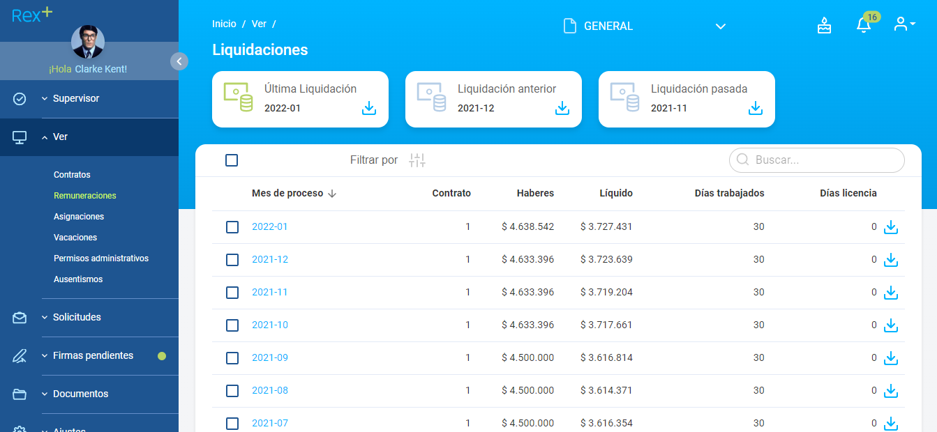 descargar liquidaciones de sueldo Rex+